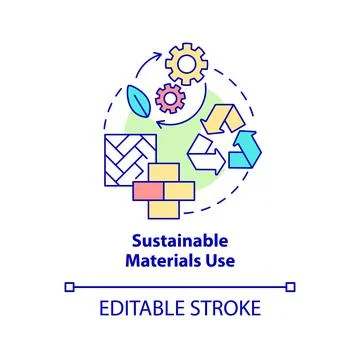 Sustainable materials use concept icon Stock Illustration