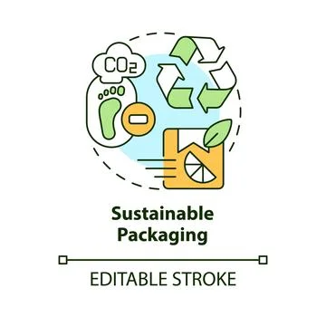 Sustainable packaging concept icon Illustrazione stock