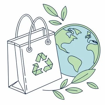 Sustainable Packaging Icon Minimal Vector on White, Eco-Friendly Stock Illustration