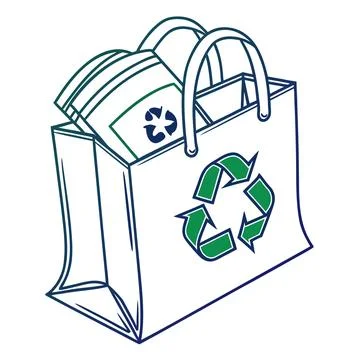 Sustainable Packaging Icon Minimal Vector on White, Green Solution Illustrazione stock