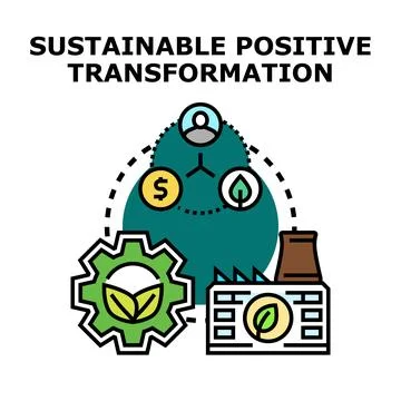 Sustainable positive transformation process icon vector concept Ilustración de archivo