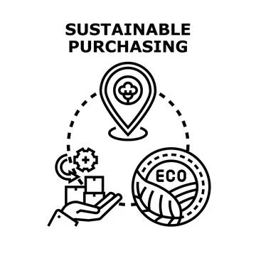 Sustainable purchasing concept vector illustration for eco friendly business Stock Illustration