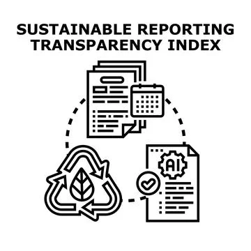 Sustainable reporting transparency index concept illustration Stock Illustration