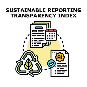 Sustainable reporting transparency index concept illustration Stock Illustration