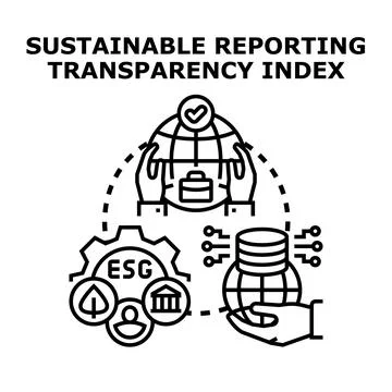 Sustainable reporting transparency index concept illustration Stock Illustration