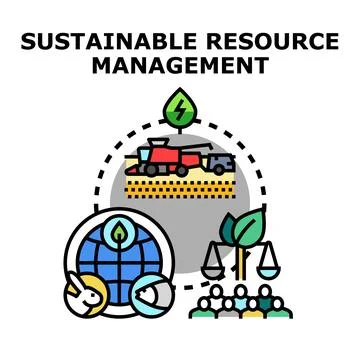 Sustainable resource management concept ensuring planet environmental balance Stock Illustration
