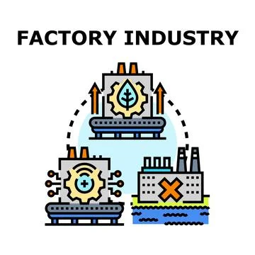 Sustainable smart industry and ecological production concept Stock Illustration