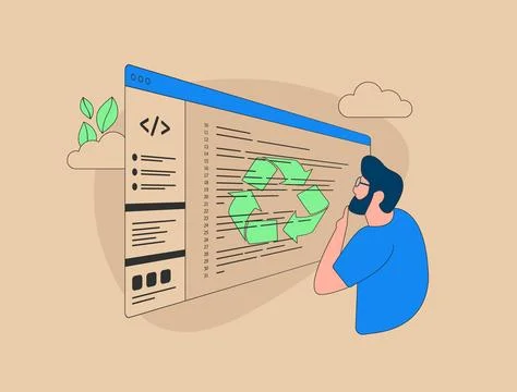 Sustainable Software Development integrates climate science, software Illustrazione stock