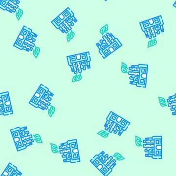 Sustainable sourcing vector seamless pattern Stock Illustration