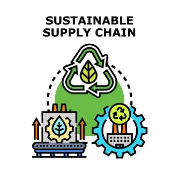 Sustainable supply chain process optimizing ecological manufacturing and re.. 스톡 일러스트