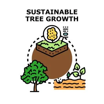 Sustainable tree growth concept representing ecological development Stock Illustration