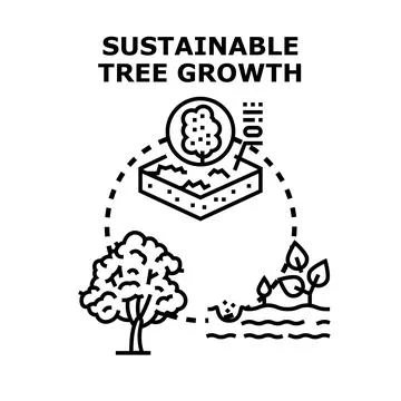 Sustainable tree growth concept representing ecological development Stock Illustration
