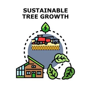 Sustainable tree growth developing ecological agriculture concept Ilustración de archivo