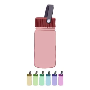 Sustainable water bottle reusable vector cartoon graphic Stock Illustration