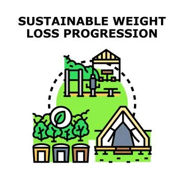 Sustainable weight loss progression developing healthier lifestyle habits 스톡 일러스트