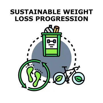 Sustainable weight loss progression developing health and sport lifestyle Ilustración de archivo
