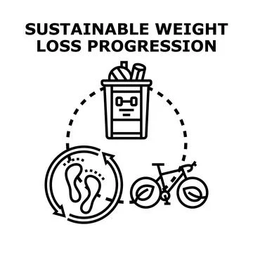 Sustainable weight loss progression developing health and sport lifestyle Ilustración de archivo