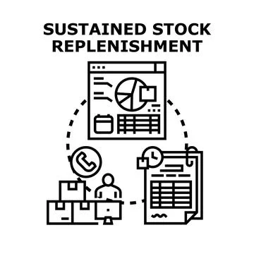 Sustained inventory replenishment and supply chain management Stock Illustration