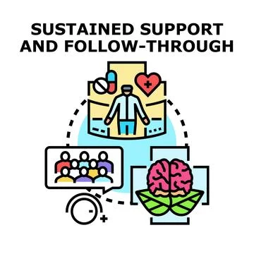 Sustained support and follow through through holistic care イラスト素材