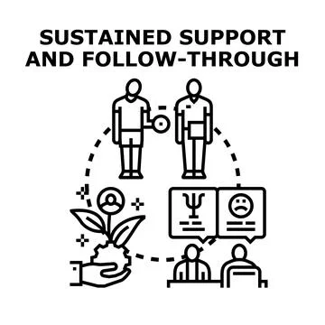 Sustained support and follow through in personal development Stock Illustration