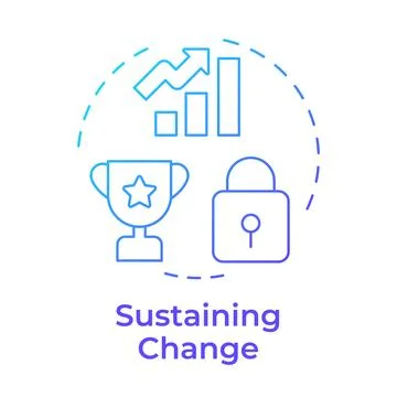 Sustaining change blue gradient concept icon Illustrazione stock
