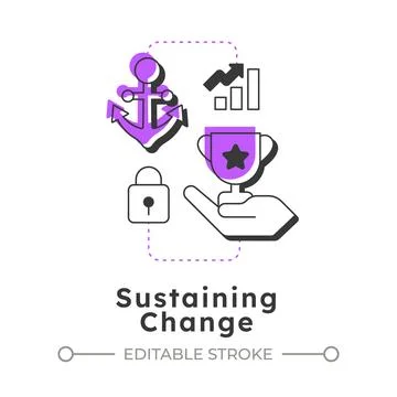 Sustaining change modern linear concept icon Illustrazione stock