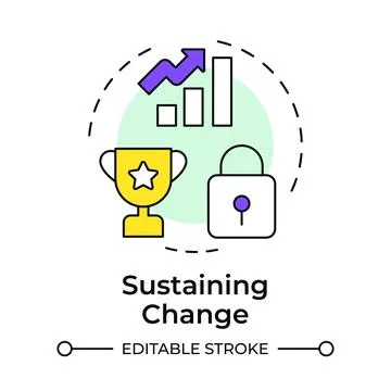 Sustaining change multi color concept icon Illustrazione stock