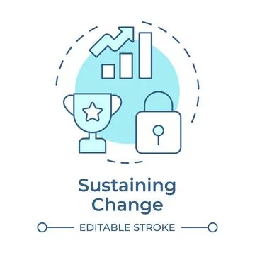 Sustaining change soft blue concept icon Illustrazione stock