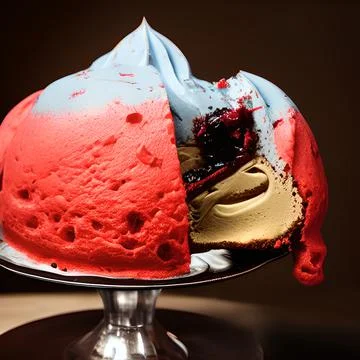 Сut cake on a platter Stock Photos