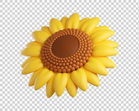 Сute 3d Sunflower icon Stock Illustration