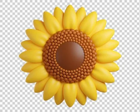 Сute 3d Sunflower icon Stock Illustration