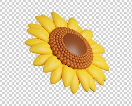 Сute 3d Sunflower icon Stock Illustration