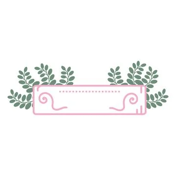 Сute horizontal frame with space for text. Laurel template Stock Illustration