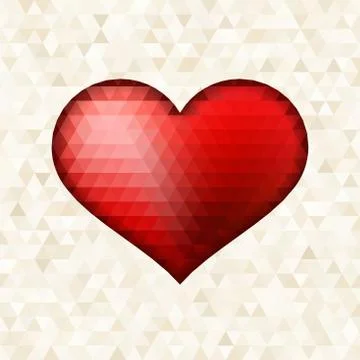 Сutout heart with triangles pattern. + EPS10 Stock Illustration
