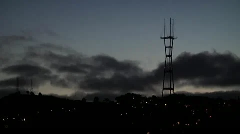 Sutro Tower Timelapse 2 Stockbeeldmateriaal 20421397