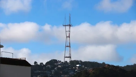 Sutro Tower Timelapse with Clouds Passing By Stock Footage 85712011