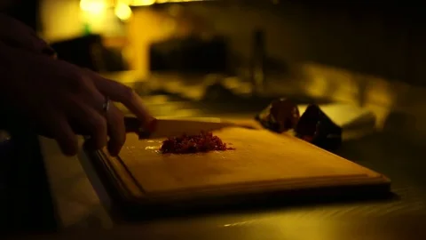 Сuts on the kitchen board Stock Footage 99932634