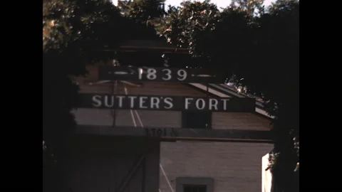 Sutters Fort Adobe 1949 Stock Footage 220432276