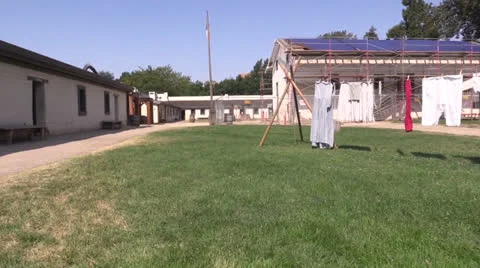 Sutters Fort on the inside Stock Footage 25825159