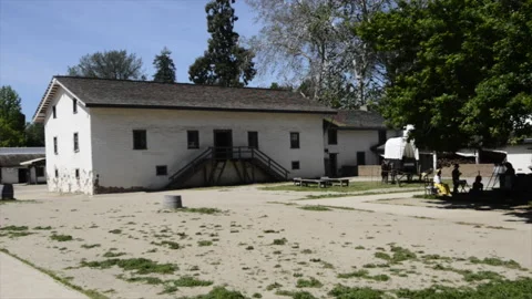 Sutter's Fort interior, central building, Sacramento Stock Footage 166919208