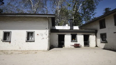 Sutter's Fort kitchen, interior of fort, doors, Stock Footage 166983309