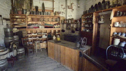 Sutter's Fort trading post, general store, Sacramento California Stock Footage 166982893