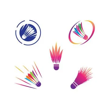 Suttle cock badminton logo Illustrazione stock