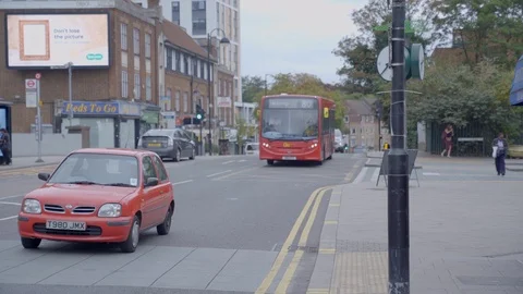 Sutton Bus Stock Footage 116602278