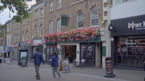 Sutton High Street Stock Footage 116597363