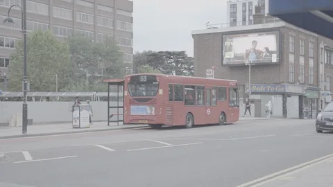 Sutton London Bus Stock Footage 116603863