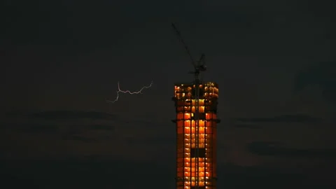 Sutton Place Lightning Storm 3 Stock Footage 133836280