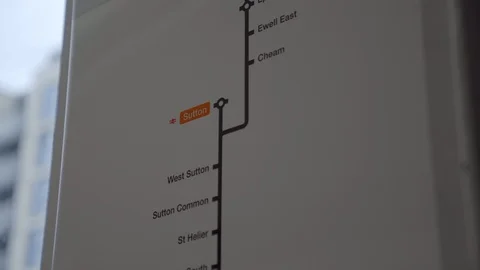 Sutton Train Map Stock Footage 116604453