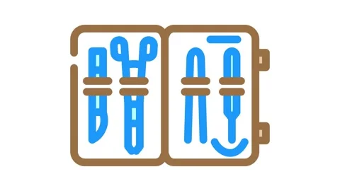 Suture kit surgeon color icon animation Stock Footage 327257060