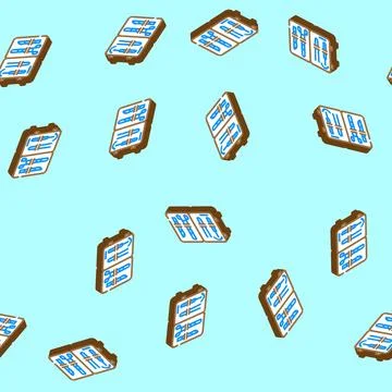 Suture kit surgeon isometric icon seamless pattern Stock Illustration